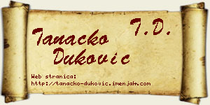 Tanacko Duković vizit kartica